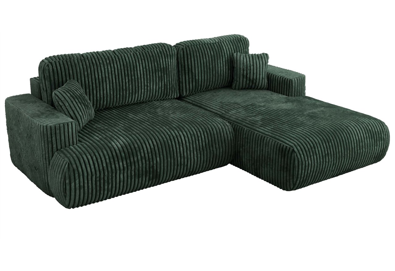 Narożnik - OVO L - strona prawa - zielony, sztruks