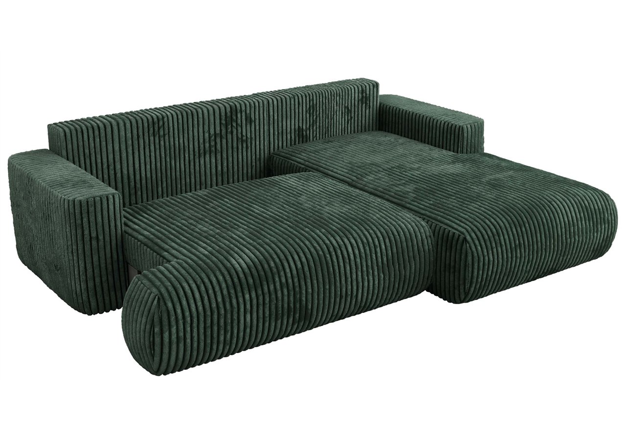 Narożnik - OVO L - strona prawa - zielony, sztruks