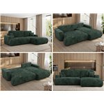 Narożnik - OVO L - strona prawa - zielony, sztruks