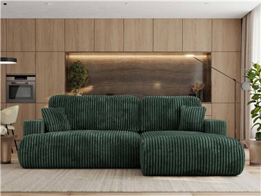 Narożnik - OVO L - strona prawa - zielony, sztruks