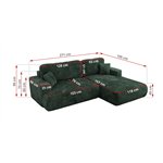 Narożnik - OVO L - strona prawa - zielony, sztruks