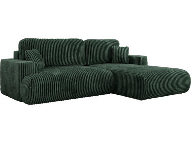 Narożnik - OVO L - strona prawa - zielony, sztruks