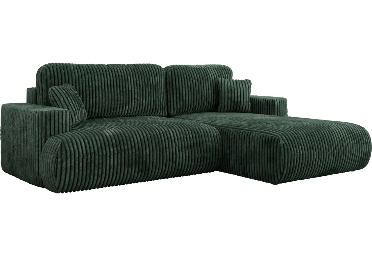 Narożnik - OVO L - strona prawa - zielony, sztruks