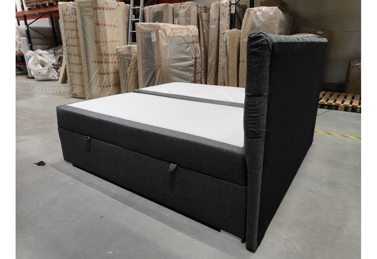 Łóżko kontynentalne PERA 200x200 - Matana 05 - ciemny szary - OUTLET