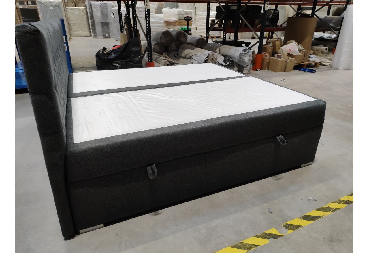 Łóżko kontynentalne PERA 200x200 - Matana 05 - ciemny szary - OUTLET