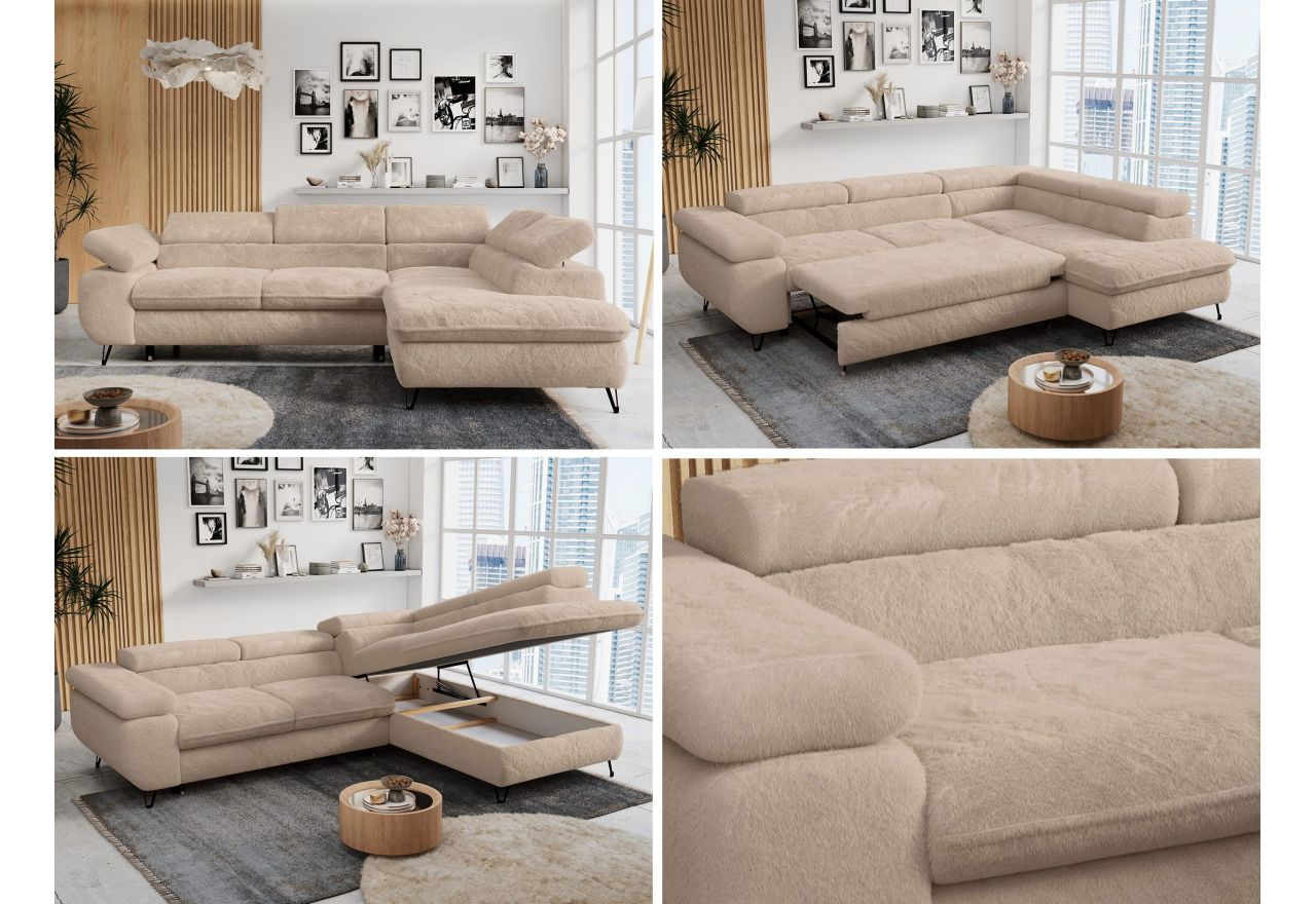 Narożnik PETER L - Lapit 29 - beżowy - OUTLET