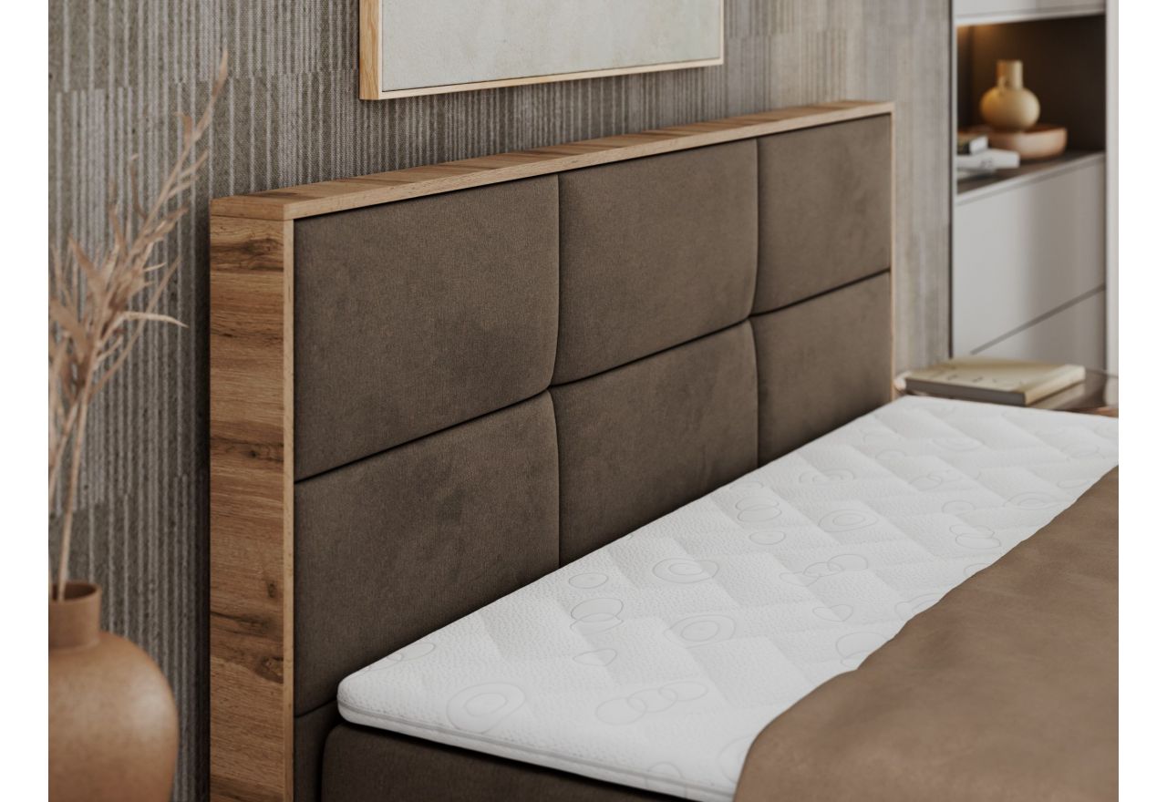 Łóżko kontynentalne ALBERO 2 180x200 - Monolith 15 - brązowy - OUTLET