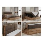 Łóżko kontynentalne ALBERO 2 180x200 - Monolith 15 - brązowy - OUTLET