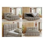 Łóżko kontynentalne NIRA 200x200 - Matana 17 - beżowy - OUTLET