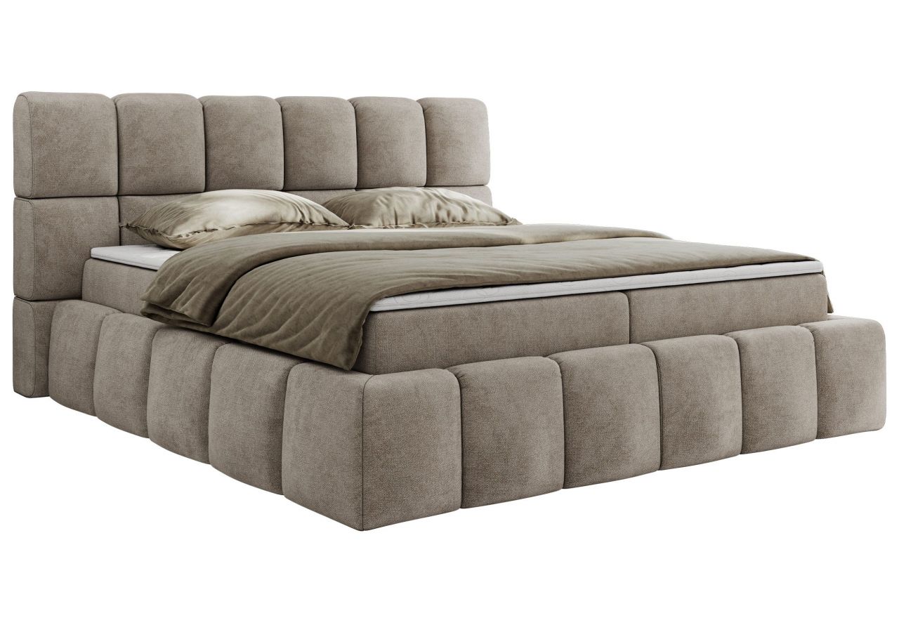 Łóżko kontynentalne NIRA 200x200 - Matana 17 - beżowy - OUTLET