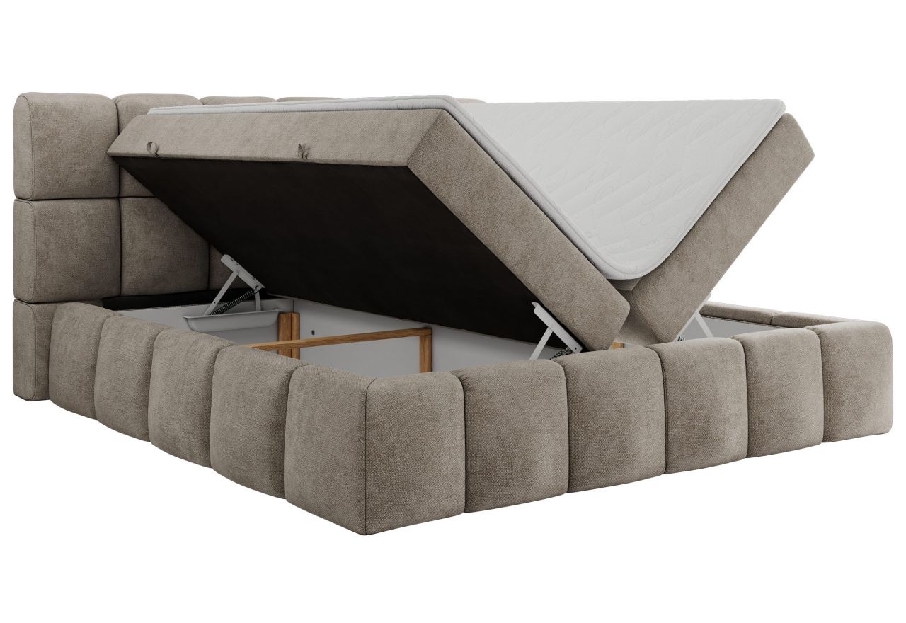 Łóżko kontynentalne NIRA 200x200 - Matana 17 - beżowy - OUTLET