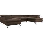 Narożnik PABLO U - uniwersalny - brązowy, welwet