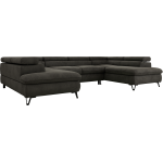 Narożnik PABLO U - uniwersalny - ciemnoszary, welwet