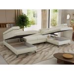 Narożnik PABLO U - uniwersalny - kremowy, szenil gładki