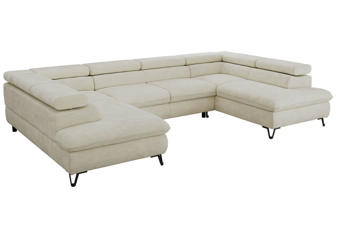 Narożnik PABLO U - uniwersalny - kremowy, szenil gładki