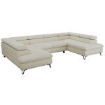 Narożnik PABLO U - uniwersalny - kremowy, szenil gładki