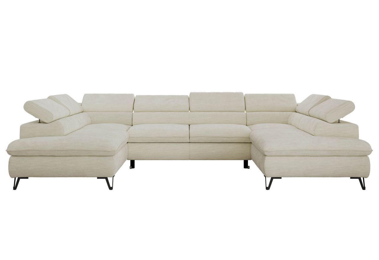 Narożnik PABLO U - uniwersalny - kremowy, szenil gładki