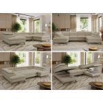 Narożnik PABLO U - uniwersalny - beżowy, szenil gładki