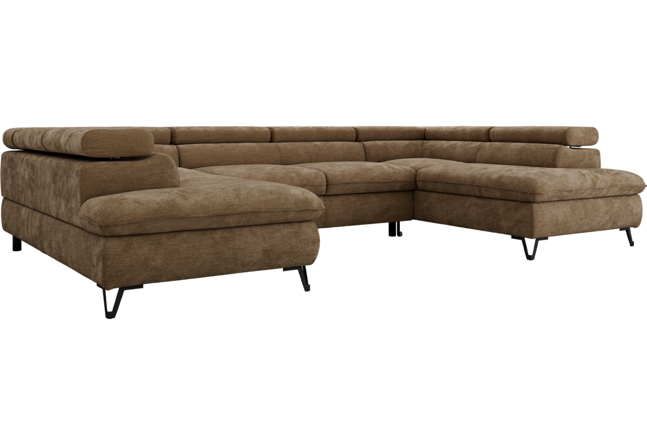 Narożnik PABLO U - uniwersalny - brązowy, szenil gładki