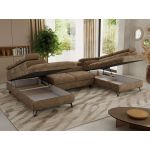 Narożnik PABLO U - uniwersalny - brązowy, szenil gładki