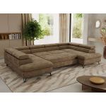 Narożnik PABLO U - uniwersalny - brązowy, szenil gładki