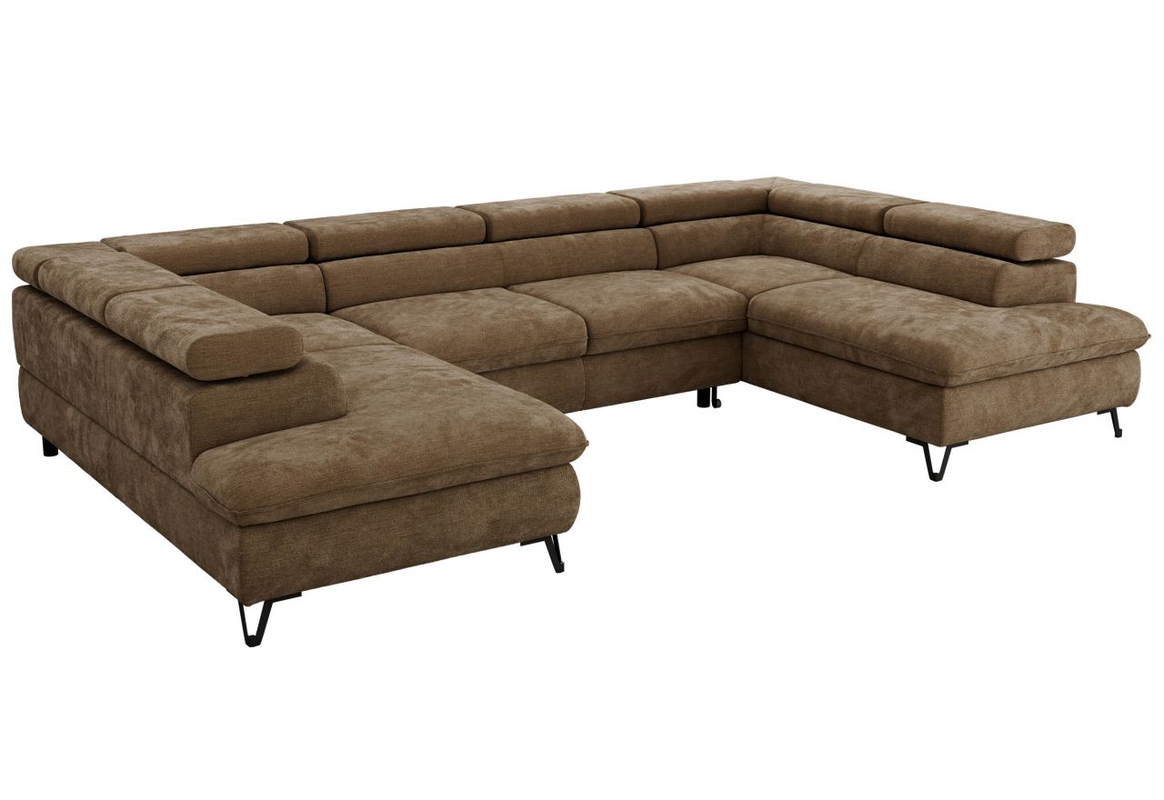 Narożnik PABLO U - uniwersalny - brązowy, szenil gładki