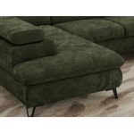 Narożnik PABLO U - uniwersalny - ciemnozielony, szenil gładki