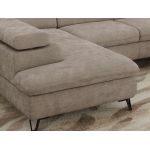 Narożnik PABLO U - uniwersalny - jasnoszary, szenil gładki