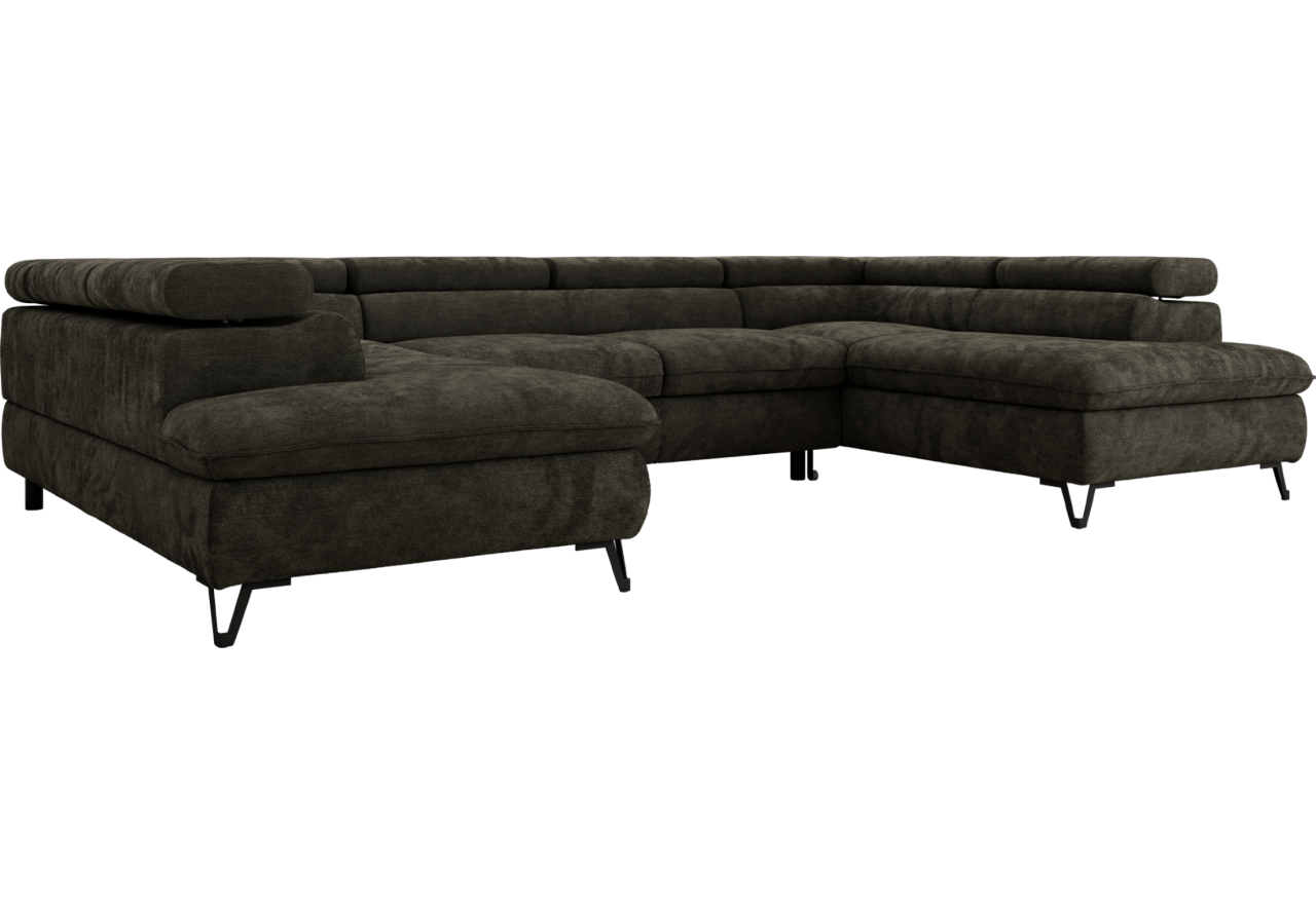 Narożnik PABLO U - uniwersalny - ciemnoszary, szenil gładki