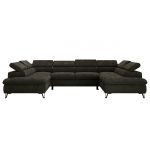 Narożnik PABLO U - uniwersalny - ciemnoszary, szenil gładki