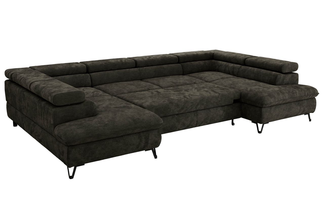 Narożnik PABLO U - uniwersalny - ciemnoszary, szenil gładki