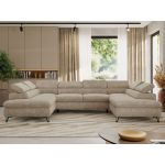 Narożnik PABLO U - uniwersalny - beżowy, szenil grubo tkany