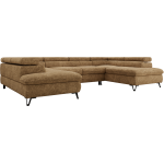 Narożnik PABLO U - uniwersalny - jasnobrązowy, szenil grubo tkany