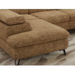 Narożnik PABLO U - uniwersalny - jasnobrązowy, szenil grubo tkany