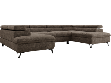 Narożnik PABLO U - uniwersalny - brązowy, szenil grubo tkany