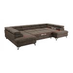 Narożnik PABLO U - uniwersalny - brązowy, szenil grubo tkany