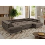 Narożnik PABLO U - uniwersalny - brązowy, szenil grubo tkany