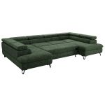 Narożnik PABLO U - uniwersalny - ciemnozielony, szenil grubo tkany