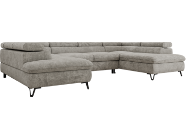 Narożnik PABLO U - uniwersalny - jasnoszary, szenil grubo tkany