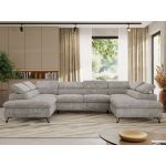 Narożnik PABLO U - uniwersalny - jasnoszary, szenil grubo tkany