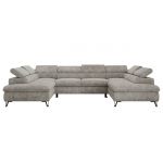 Narożnik PABLO U - uniwersalny - jasnoszary, szenil grubo tkany