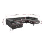 Narożnik PABLO U - uniwersalny - ciemnoszary, szenil grubo tkany