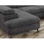 Narożnik PABLO U - uniwersalny - ciemnoszary, szenil grubo tkany