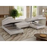 Narożnik PABLO U - uniwersalny - beżowy, sztruks