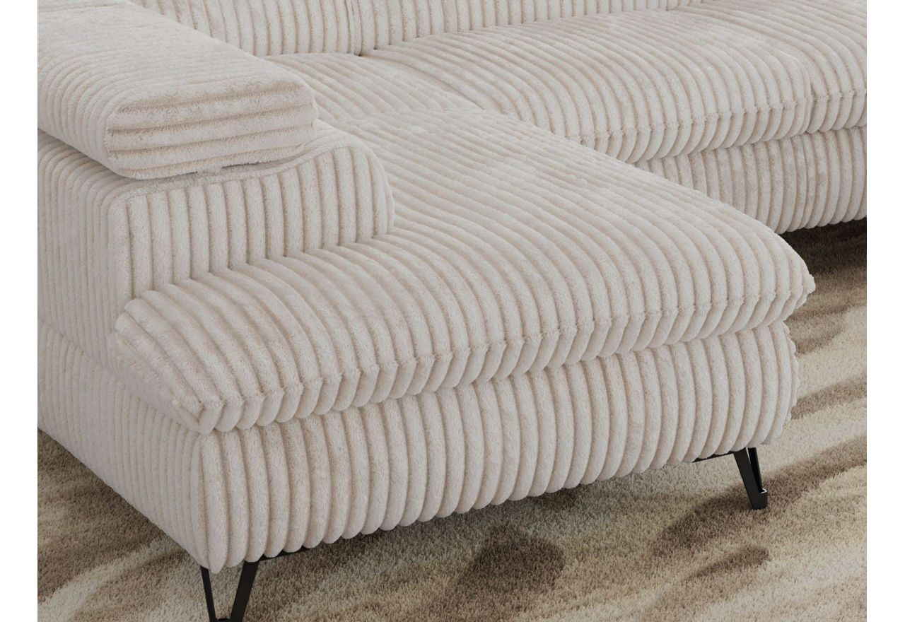 Narożnik PABLO U - uniwersalny - beżowy, sztruks