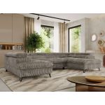 Narożnik PABLO U - uniwersalny - jasnobrązowy, sztruks