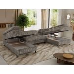 Narożnik PABLO U - uniwersalny - jasnobrązowy, sztruks