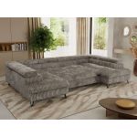 Narożnik PABLO U - uniwersalny - jasnobrązowy, sztruks