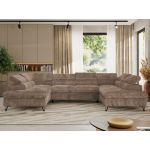 Narożnik PABLO U - uniwersalny - brązowy, sztruks