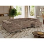 Narożnik PABLO U - uniwersalny - brązowy, sztruks